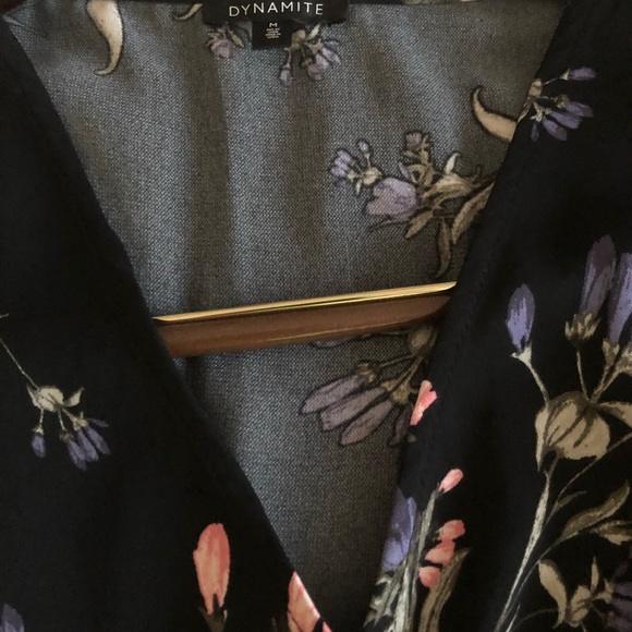 Dynamite Floral Peplum Blouse with Side Ribbon🎀 - Picture 8 of 12